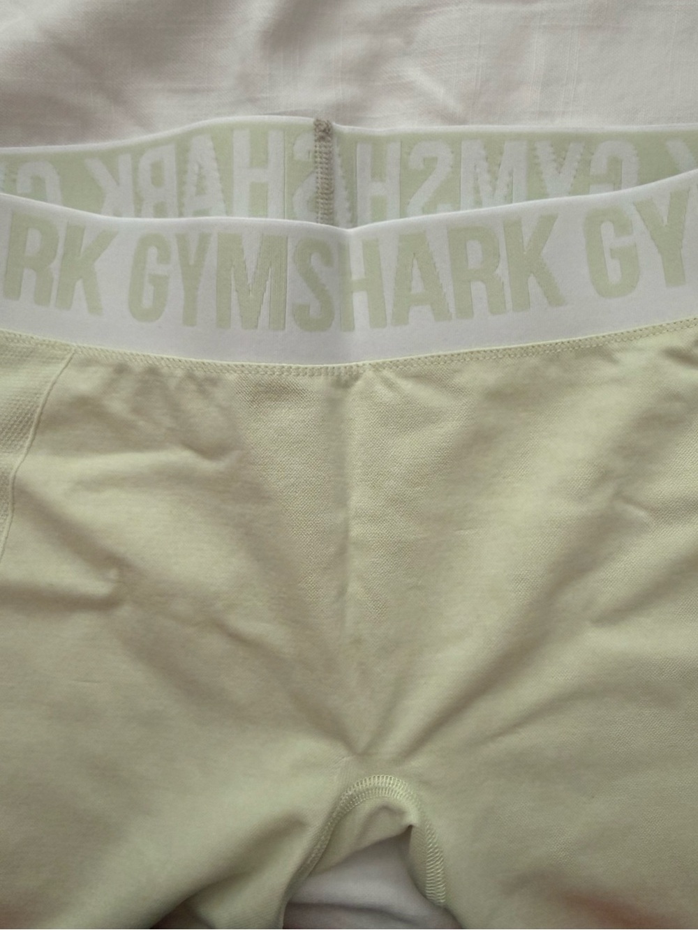 Gymshark Pale Lime Green Leggings with White Waistband